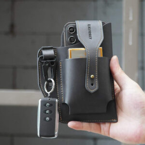 Retro Belt Waist Pouch - Black
